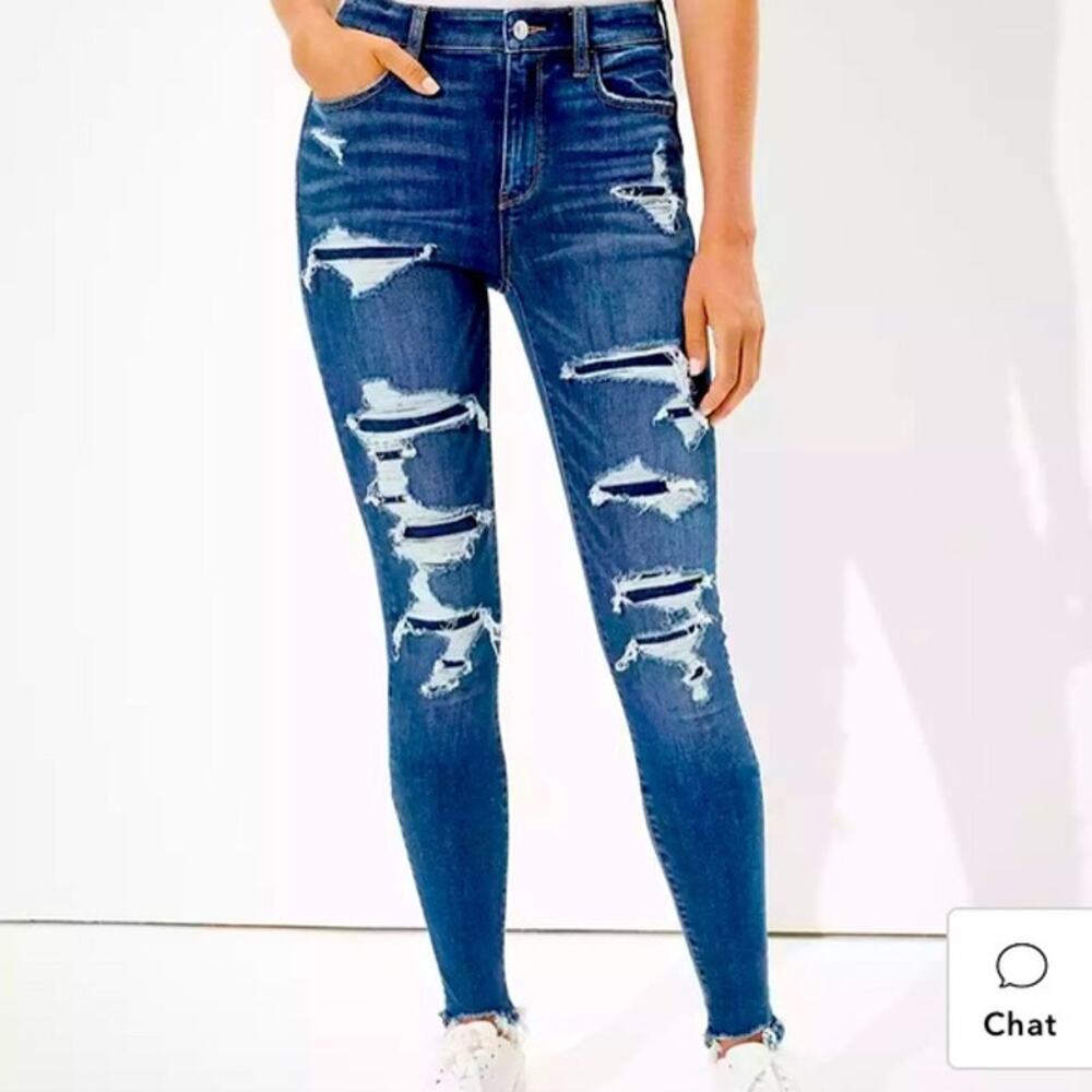 EUC American Eagle Distressed Jeggings - 2S (short)